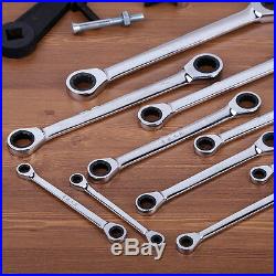 10PC E TORX DOUBLE END BOX RATCHET GEAR WRENCH STAR RING SPANNER 6-24mm 72 TEETH