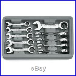 10 Pc. Stubby Combination Ratcheting Wrench Metric Set