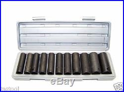 12 PC 1/2 DR DEEP IMPACT SOCKET SET METRIC 1/2in DRIVE IMPACT WRENCH SOCKETS