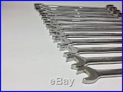 12 PIECE SET SNAP ON TOOLS METRIC OPEN BOX END COMBINATION WRENCHES, 10mm 22mm