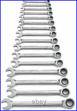12 Point Ratcheting Combination Wrench Set 16 Piece Metric chrome New