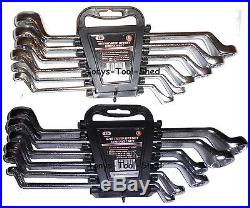 12 pc DEEP OFFSET DOUBLE BOX END WRENCH SET SAE & Metric 12pt 10-22mm 1/4-7/8