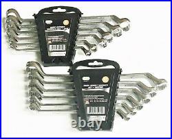 12pc ILLINOIS INDUSTRIAL DEEP OFFSET DOUBLE BOX END RING WRENCH SET SAE & METRIC