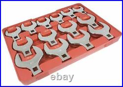 14PC 1/2 DR JUMBO CROWS FOOT METRIC SPANNERS SET OPEN END + TRAY 27mm 50mm