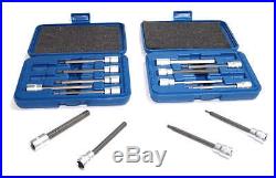 14 Pc Extra Long Hex Bit Socket Allen Wrench Set Sae And Metric Combo Tool Set