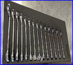 14 pc Metric Flank Drive Plus Four-Way Angle Head Open-End Wrench Set