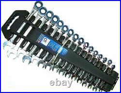16 Pc Ratchet Wrench Combination Metric Box- Open End Hand Tool Set 72 Teeth