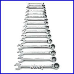 16 Piece Metric 72-tooth Alloy Steel Polished Ratcheting Combination Wrench Set
