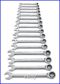 16 Piece Metric Master Ratcheting Wrench Set with Molded Wrench Rack