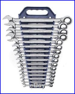 16 Piece Metric Master Ratcheting Wrench Set with Molded Wrench Rack