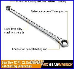 17 Pc. 12 Pt. XL Double Box Ratcheting Wrench Set, Metric 85989