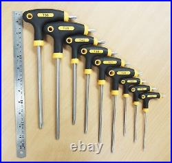 18PC T-Handle Torx Star Hex Key Wrench Set 2 Drive Ends