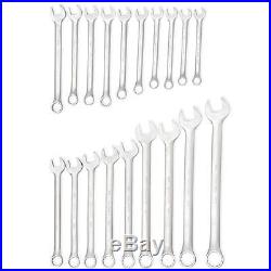 19-Piece Forged Chrom-Molybdenum Metric 12-Point Combination Chrome Wrench Set