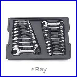 20-Piece Polished Chrome Standard (SAE) and Metric Combination Wrench Set Home
