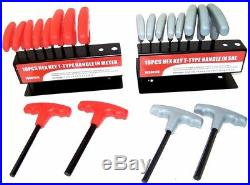 20 pc T Handle Type Hex Key Wrench Set Standard and Metric Sizes Allen Wrench