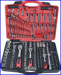 219 PC 1/4 3/8 1/2Drive Socket Set Ratchet Handle Wrench Tool Spanners CT3748