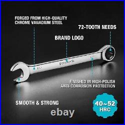 22-PC Ratcheting Wrench Set Combination Wrench Set SAE & Metric 1/4-3/4 6-18mm