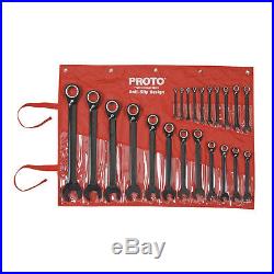 22 Piece Metric Combination Ratcheting Wrench Set Proto Tool JSCVM-22S New