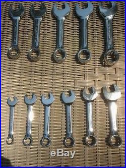 22 pc Craftsman Professional Full Polish Stubby Combination Wrench Set SAE/MM