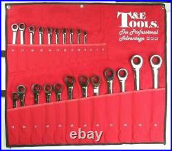 22pc (9-32mm) Metric Ratcheting Combo Wrench Set T&E Tools