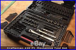 230 Pc Craftsman Mechanics Tool Set Ratchet Socket Wrench Bits Hex SAE Metric