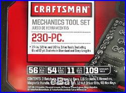 230 Pcs Mechanics Tool Set Car Boat Ratchets Sockets Wrenches Box Case Toolbx