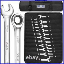 24PCS Ratcheting Combination Wrench Set SAE & Metric 12 Point 24-PIECE