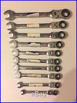 25 Kobalt Flexible Head Standard SAE Ratchet Wrench Tool Set Metric Lot