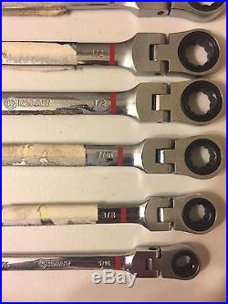 25 Kobalt Flexible Head Standard SAE Ratchet Wrench Tool Set Metric Lot