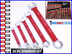 25 Piece Metric Combo Spanner Combination Set Ring Open Ended 6mm to 32mm 2332
