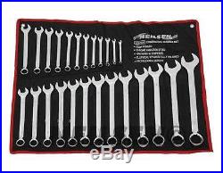 25pc Metric Combination Combo Ring Open Ended Spanner Garage Tool Set 6-32mm New