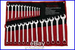 25pc Metric Combination Combo Ring Open Ended Spanner Garage Tool Set 6mm-32mm