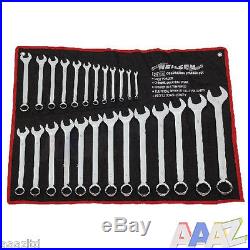 25pc Metric Combination Ring Open Ended Spanner Garage Tool Set 6mm 32mm
