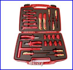 26pc VDE Insulated Electrician Tool Set Pliers Spanner Socket Screwdriver Knife