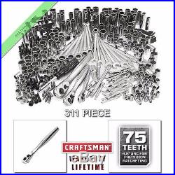 311 Pc Craftsman Mechanics Tool Set Ratchet Socket Ratcheting Wrench SAE Metric