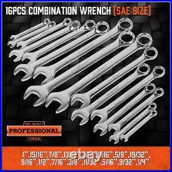 32-Piece Combination Wrench Set, SAE and Metric, 1/4-1 & 7Mm-22Mm, 12 Point, C