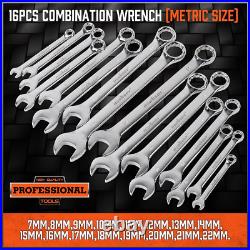 32-Piece Combination Wrench Set, SAE and Metric, 1/4-1 & 7Mm-22Mm, 12 Point, C