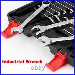 32-Piece Combination Wrench Set, SAE and Metric 1/4-1 & 7Mm-22Mm Wrenches Chro