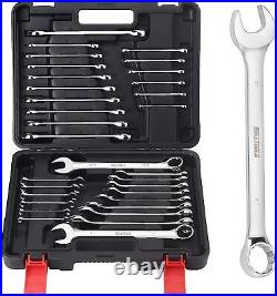 32-Piece Combination Wrench Set SAE and Metric 1/4-1 Wrenches Chrome Vanadium