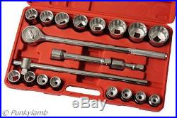3/4 Drive Jumbo Socket Wrench Ratchet Set Metric 19-50mm Garage Workshop Tool