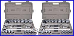 42pc METRIC SAE 3/4 Drive Socket Set w Storage Case Jumbo Ratchet Wrench $0 SHIP