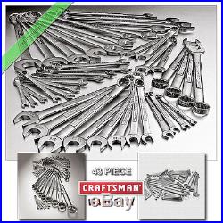 43 Pc Craftsman Combination Wrench Set 12 Pt SAE Standard Metric Mechanics Tools