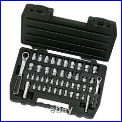 46-piece 1/4 in. And 3/8 in. Drive pass-thru 6-point sae/metric tool set