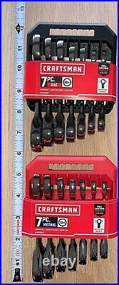 (4) Craftsman 7-Piece Stubby And Standard Ratchet Wrench Sets (2)SAE- (2)Metric