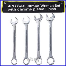 4 Piece SAE Jumbo Combination Wrench Set Extra Large