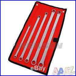 5pc Pro Extra Long Flat Ring Spanner Set 8mm to 19mm Long Reach Spanners Wrench