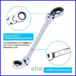 6Pack Double Box End Ratcheting Wrench Flex Head Extra Spanners Metric Universal