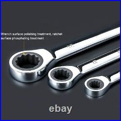 6/32mm Ratcheting Wrench Set Open End Metric Reversible Spanner Hand Repair Tool