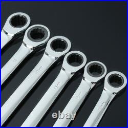 6/32mm Ratcheting Wrench Set Open End Metric Reversible Spanner Hand Repair Tool