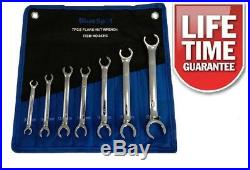 7pc Flare Nut Wrench Spanner Set Brake Pipe Gas Fuel Pipes 8 To 24mm Freepost